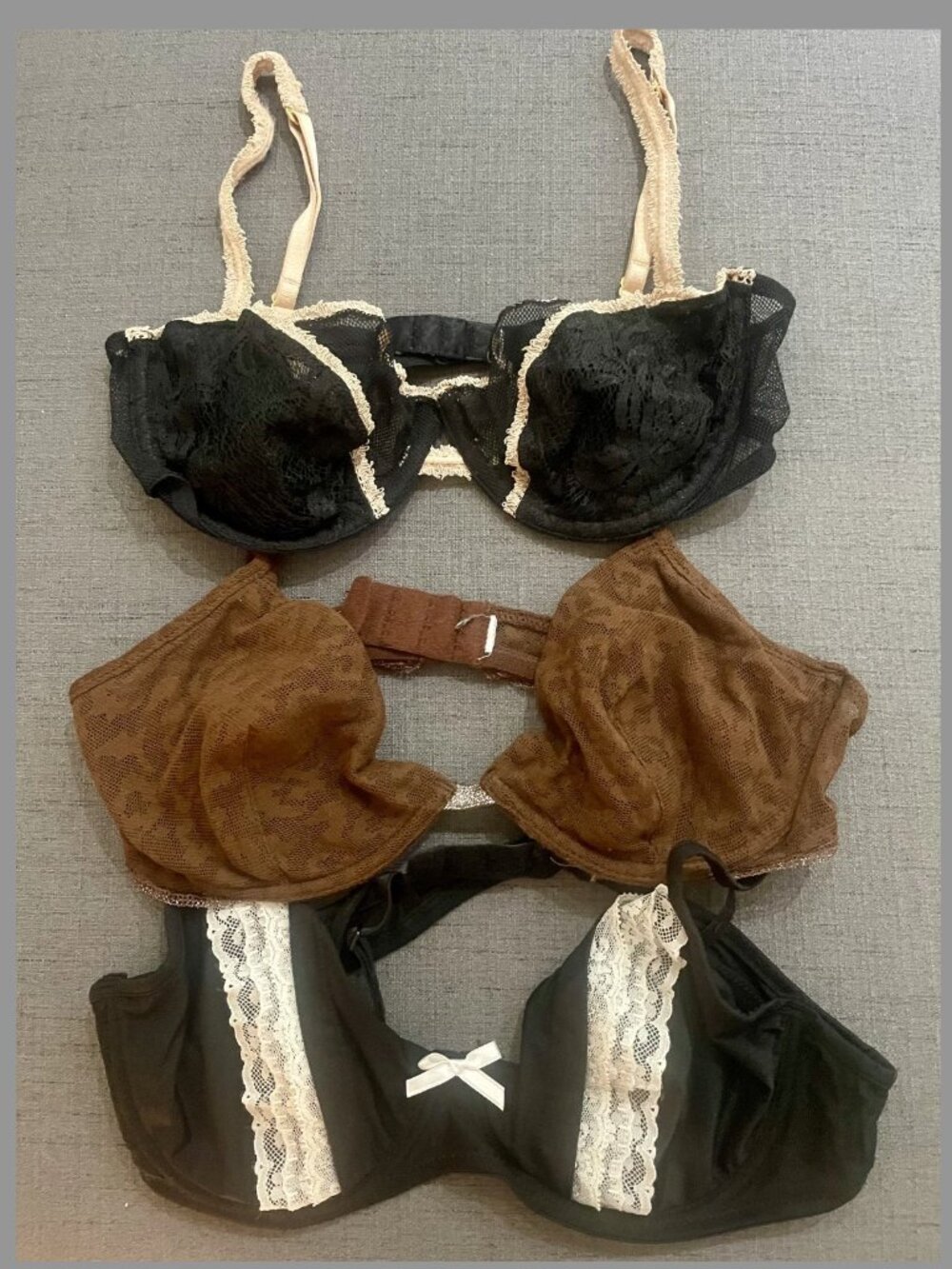Lot of 3 Vintage Victoria's Secret Bra No back tags SZ 34C